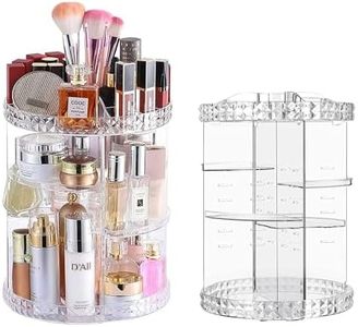 Organizer per Trucchi Girevole 360 Gradi Organizzatore di Trucco Grande Capacità Trasparente Contenitori Cosmetico Rotante Supporto di Trucco 360° per Vanità da Appoggio Camera da letto Bagno