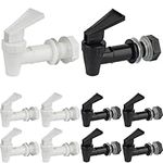 10 Sets Replacement Cooler Faucet, Reusable Plastic Spigot for Beverage Dispenser Parts, Outdoor Faucet Water Jug Spigot Tapes (Black&White)