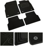 DB Bespoke - Tailored Car Mats - Compatible with Mercedes C Class 2015-2020 - Black Carpet - Non-Slip Carpet Mat - 4 pc Complete Car Floor Mats with 2 clips - Black