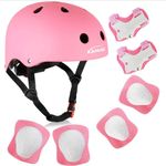 KAMUGO Kids Bike Helmet, Toddler Helmet for Ages 2-8 Boys Girls with Sports Protective Gear Set Knee Elbow Wrist Pads for Skateboard Cycling Scooter Inline Skates