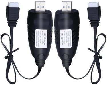 Tosiicop 11.1V Battery Charger Airsoft - 2A 1500mAh USB Chargers with XH-4P Plug Gel Blaster 3S Lipo Battery 11.1 Volt Li-ion Batteries Chargers Cable for RC Car Boat Toy 2 Pack
