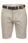 Xact Mens Cotton Oxford Chino Shorts with Belt, Regular Fit (Oxford Stone) 32