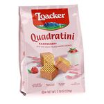 Loacker Quadratini Premium Italian Raspberry-Frozen Yogurt Wafer Cookies, 220g/7.76oz, Raspberry Frozen Yogurt, 220 Grams