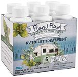 Camco 41482 Floral Flush RV Toilet Treatment Singles, Eucalyptus Mint Scent - Eliminates Odors and Breaks Down Waste - Each Bottle Treats Up to 40-gallons - Contains (6) 4 oz. Bottles