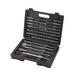 17Pcs SDS-Plus Rotary Hammer Drill Bit Set Chisels Concrete Masonry Tool Accessory with Storage Case