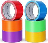 COSIMIXO 6-Pack Rainbow Colored Duct Tape 15 Yards x 2 Inch No Residue, Tear by Hand & Waterproof,Great for Arts & Crafts, Color-Coding, and DIY Projects