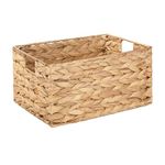 Woven Water Hyacinth Organiser Storage Baskets Wicker Hamper Basket With handles Gift Basket Bathroom Storage Basket Toys Storage Basket (Medium)