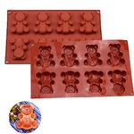 8-Cavity Cartoon Bear Shaped Animals Silicone Moulds, RoseFlower Non Stick Cake Tray Baking Mold for Chocolate Candy Jelly Sweets Cake Ice Cube Soap -Children DIY Decorating Tools Birthday Party