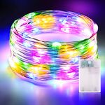 Vacoulery LED Fairy Lights Battery Operated, 5m 50 LED String Lights with Timer Waterproof Copper Wire Light for Indoor Bedroom Garden Jars Wedding Party Festival Camping (1 Pack, Multicolor)