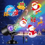 FLITI Brighter Christmas Decorations Projector Lights and Snowflake Projector Outdoor 2023 Upgrade, 19 HD Effects (3D Ocean Wave & Patterns), 11 Holiday Projector Home Party Light Show