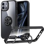 Silverback for iPhone 11 Case Clear with Ring Stand, Shockproof Protective Slim Lightweight Phone Case for iPhone 11 5G 6.1 Inch, Black Clear