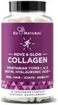 Move & Glow Collagen Pills for Women & Men – Vegetarian Multi-Collagen (Type I-V-X) with 9 Plant-based Superfoods for Skin Health & Joint Support – Biotin, Vitamin C, Vitamin E, 60 Vegetarian Capsules