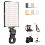 Phone Light Selfie Light 120LEDs with Clip & Tripod, 3000mAh CRI 95+ Dimmable Portable Phone Selfie Light Clip-on for DSLR/Laptop/Tablets, Suit for Makeup/Conference/Video Recording/Photography