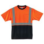 Ergodyne GloWear 8289BK ANSI Black Bottom High Visibility Orange Reflective Safety T-Shirt, 4X-Large