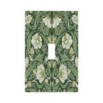 William Morris Light Switch Covers 1 Toggle Vintage Green Floral Single Toggle Wall Plate Decorative Switchcover Electrical Switchplate For Country Bathroom Bedroom