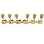 Musiclily Pro 3L3R Vintage Guitar Tuners Tuning Keys Pegs Machine Heads Set for Les Paul SG Style Electric Acoustic Folk Guitar, Gold with Keystone Button