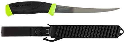 Morakniv Companion Stainless Steel Fish Fillet Knife with Sheath, Black/Yellow, 6.1 Inch