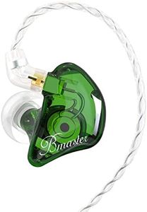 BASN Bmaster In Ear Monitor Headphones, Triple Drivers Noise Isolation Wired Earphones with Two MMCX Detachable Cables for Musician Drummer Singer Stage (Green)