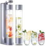 Sparkling Water Machine, Seltzer & Carbonator for Drinks, Soda Steaming Dispenser, Carbonator Machine with 2 BPA Free Bottles, Compatible with Screw-in 60L CO2 Cylinder(NOT Included), GREY
