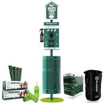 NEW 2024 Dog Waste Station Outdoor Pet Waste Station with Hand Sanitizer Bottle, Commercial Dog Poop Station with Free 400 Roll 200 Pull Bags & 50 Can Liners for Backyard, Park & HOA's