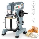 30Qt Commercial Food Mixer, 1250W Heavy Duty Dough Mixer with Stainless Steel Bowl, 3 Speeds, Includes Dough Hook, Whisk & Beater, Ideal for Bakeries, Restaurants, Pizzerias