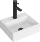 683-12.6”*11.4”*4.3” White Sink Set ITHWIU Bathroom Vessel Sink with Faucet Combo Above Counter Ceramic Bathroom Sink for Lavatory Vanity Cabinet Balcony