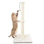 Dimaka Cat Scratcher Scratching Post with Sisal Rope and Soft Plush 29" Tall Beige