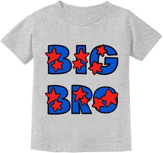 Big Brother Shirt for Toddler Baby Boy Big Bro Announcement T-Shirt Graphic Tee Crewneck Short Sleeve Shirt, Grey-1, 1T