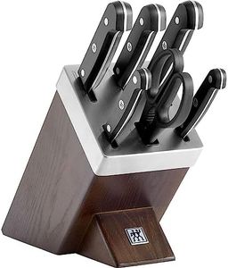 Zwilling 36133-000-0 7-Piece Self-Sharpening Knife Block Set, Wooden Block, Knife and Scissors Made of Special Stainless Steel/Plastic Handle, Gourmet