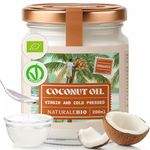 NaturaleBio Organic Virgin Coconut Oil 200 ml. Raw Cold Pressed. 100% Bio, Pure and Natural. Native Unrefined Organic. Country of origin Sri Lanka.
