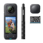 Insta360 X4 Starter Bundle - 8K Waterproof Action Camera, 4K Wide-Angle Video, Invisible Selfie Stick Effect, Removable Lens Guards, 135 Min Battery Life, AI Editing, Stabilization, for Sports