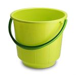 Kuber Industries Virgin Plastic Bucket|Plain Solid Design & Unbreakable Plastic Material|Size 30 x 30 x 29CM, Pack of 1, Capicity 13Ltr (Green)