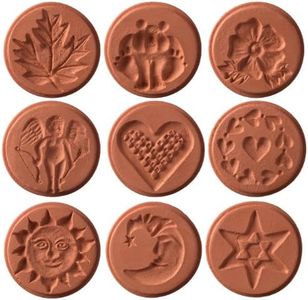 JBK Pottery Terra Cotta Cookie Stamps for Baking, Oven & Dishwasher Safe - Cookie Cutter, Molder, Stamper Press, Ideal for Cookies, Polvoron, Pastry, Shortbread, Butter - Unique-Full Set of 9 Designs
