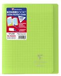 Clairefontaine - Ref 951403C - Koverbook Side Stapled Notebook (48 Pages) - A5+ in Size, Séyès Ruling, Polypro Cover, 90gsm Brushed Vellum Paper - Green Cover