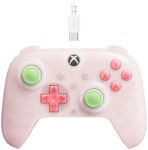 8BitDo Ultimate Mini Wired Controller for Xbox with RGB Lighting Fire Ring, Hall Effect Joysticks and Triggers, for Xbox Series X|S, Xbox One, Windows 10/11 - Officially Licensed (Translucent Pink)