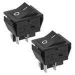 Heschen Rocker Switch ON-OFF DPST 4 Terminals 16A 250VAC Black 2Pack