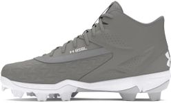 Under Armour Boys' Leadoff Mid RM JR 3.0, (100) Baseball Gray/Baseball Gray/White, 1, US