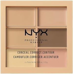 NYX Professional Makeup Paleta de correctores y contouring Conceal, Correct, Contour Palette, 6 sombras, Textura cremosa, Tono: Light