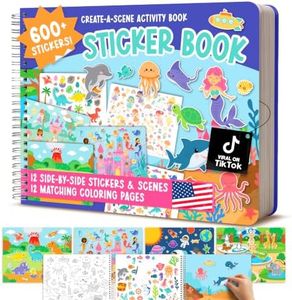 Sticker Books for Toddlers 2-4 Years - Toddler Sticker Book Preschool Learning Activities, Kids Stickers Ages 2-4, Quiet Books for Toddlers 3-5, Kids Travel Activities, Educational Toy Toddler Gifts