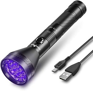 Black Light Flashlight USB Rechargeable 395nm UV LED Blacklight Ultraviolet Waterproof Flashlights Detector for Pets Dog Urine and Stains with Battery