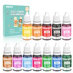 Food Colouring Gel - 12 Colours × 11g Concentrated Gel Food Colouring Set for Cakes, Baking, Decorating, Cooking, Macarons, Icing Gel Food Coloring for Slime Making Kits, Easter Eggs and DIY Crafts