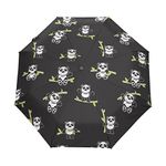 FFY Go Folding Umbrella Rain Windproof Automatic Sunblock Compact Panda for Travel