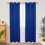 Deconovo Bedroom Curtains with Grommet, Blackout Curtains for Living Room, 2 Panels Thermal Insulated Curtains for Patio Door, 42 x 108 Inch, Royal Blue, 2 Panels