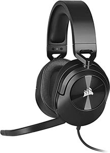 CORSAIR HS55 Surround Lightweight Multiplatform Wired Gaming Headset – Dolby 7.1 Surround Sound – iCUE Compatible – PC, Mac, PS5, PS4, Xbox, Nintendo Switch, Mobile – Carbon