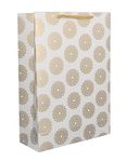 Arrow Paper Products Golden Chakras Paper Gift Bags for Return Gift, Small Presents, Weddings, Birthday, Holiday Presents (20.32x7.62x27.94 Cm, Pack of 80)