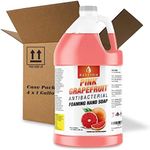 Bastion Pink Grapefruit Foaming Antibacterial Hand Soap Refill 4 Gallon Size Jugs (512 oz) Refreshing Pink Grapefruit Scent Bulk Hand Soap-Made In The USA