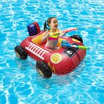 HY-MS Inflatable Vehicle Swimming Pool Toys, Pool Floats with Built in Water Gun, Inflatable Fire Boat Pool Children Inflatable Float Seat for Kids,Boys and Girls (Red)