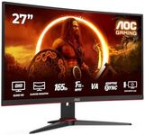 AOC Gaming CQ27G2SE - 27 Inch QHD Monitor, 165Hz, VA, 1ms, FreeSync Premium, Low Input Lag, Shadow Comtrol, Game Modes (2560 x 1440 @ 165Hz, 250 cd/m, HDMI 2.0 x 2 / Display Port 1.2)