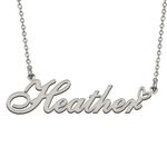 HUAN XUN Silver Pendant Name Necklace Jewelry Personalized for My Bitchs Heather Birthday Gift