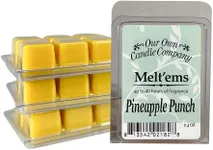 Our Own Candle Company Premium Wax Melt, Pineapple Punch, 6 Cubes, 2.4 oz (4 Pack)